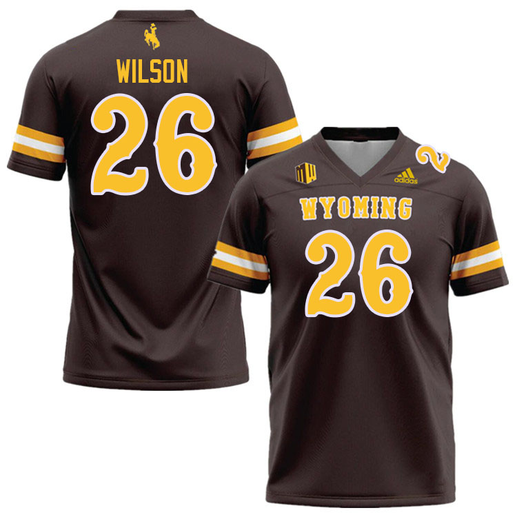 Wyoming Cowboys #26 Daylen Wilson College Football Jerseys Stitched Sale-Brown
